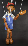 Italy Pinocchio Wooden Puppet Marionette String Controlled  (Three Quarter View)