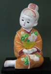 Japan Seated Ceramic Japanese Doll Wearing Kimono (Full View)