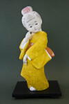 Japan Standing Ceramic Japanese Doll Wearing Kimono (Full View)