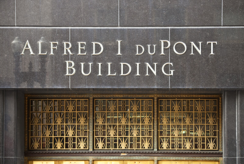 Letters on the Exterior of the DuPont Building