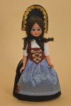 Liechtenstein Plastic Figure of Girl Wearing Traditional Ethnic Costume with Dirndl (Full View)