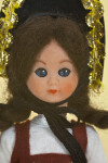 Liechtenstein Plastic Figure of Young Maiden  Wearing Traditional Black Felt Folk Bonnet (Close Up)