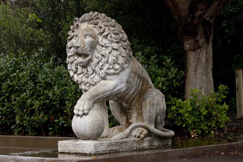 Lion and Ball Statue