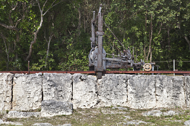 Machine Apparatus Along Keystone Blocks at Windley Key Fossil Reef Geological State Park