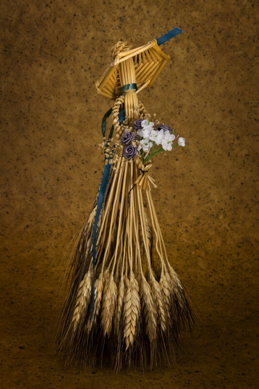 Manitoba, Canada - Female Doll Made from Wheat Holding a Bouquet (Full View)