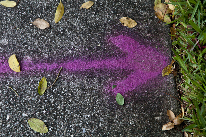 Marking Arrow for Reclaimed Water Pipe