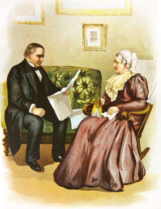 McKinley Reading to His Mother