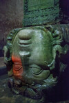 Medusa's Upside-Down Head Serving as the Base of a Column at the Basilica Cistern