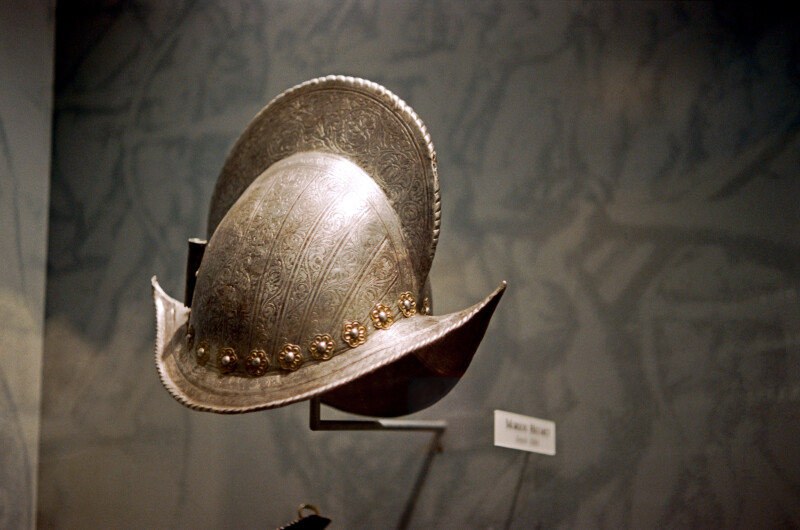 Metal Helmet on Display at the Timucuan Preserve Visitor Center of Fort Caroline National Memorial