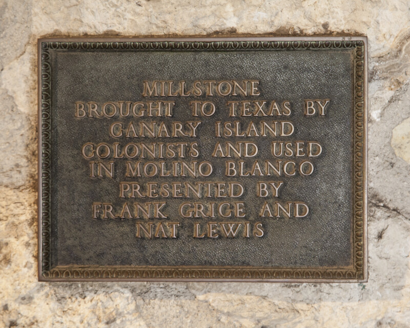 Millstone Plaque in the Alamo Mission
