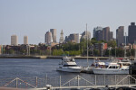 Modern Boats near the USS Constitution