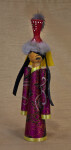 Mongolia Handcrafted Female Doll in Traditional Garments (Three Quarter View)
