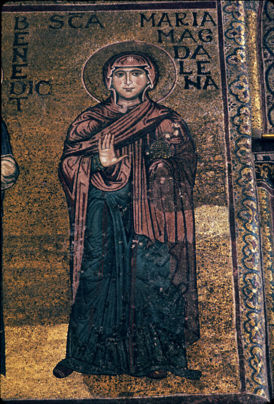 Monreale cathedral, south wall of the presbytery, mosaic of St. Mary Magdalen