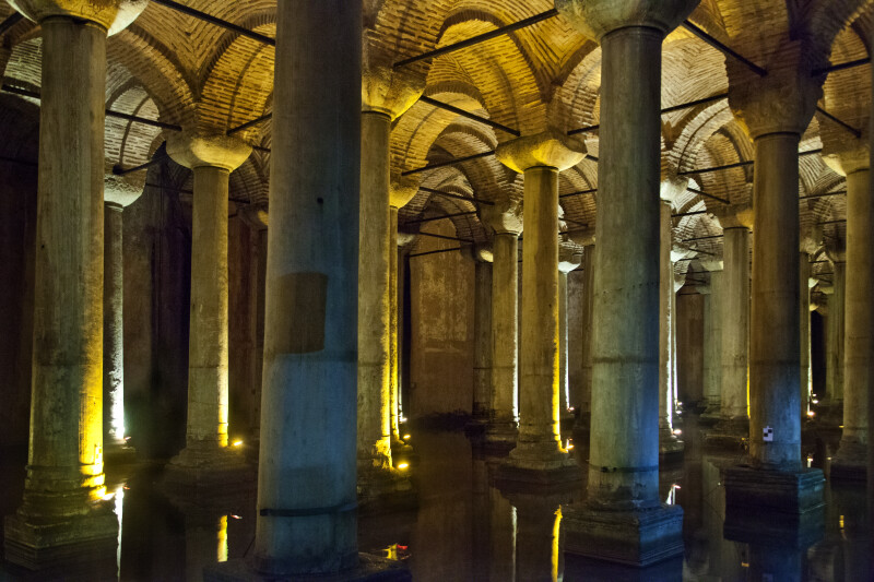 Multiple Columns at the Basilica Cistern