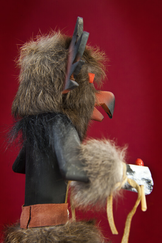 Nevada Kachina Owl Figure with Mask That Has Wooden Beak (Side View)