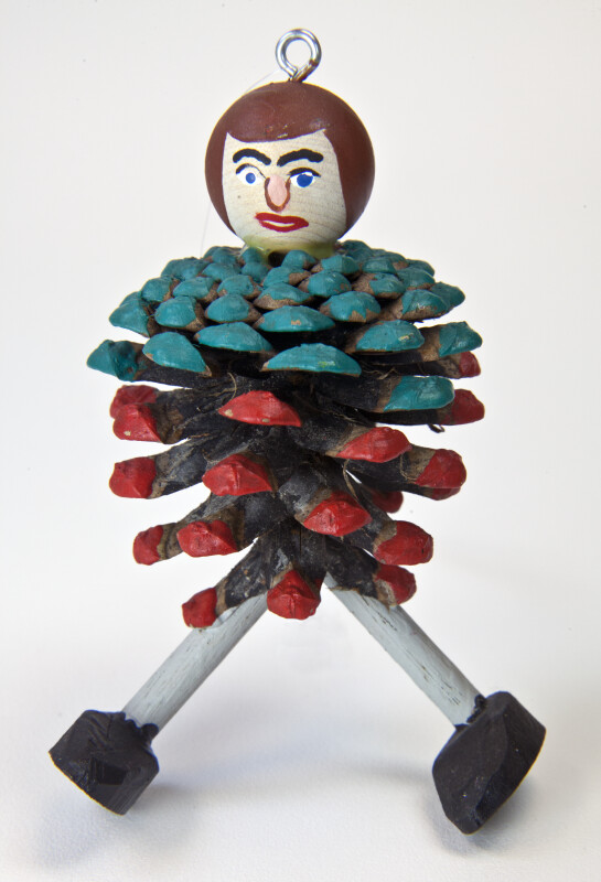 New Brunswick Man Made from Pinecone with Wooden Head and Legs (Full View)
