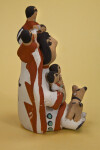 New Mexico Hand Painted Pueblo Storyteller with Five Children and a Dog (Side View)
