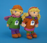 Norway Stuffed Fabric Mascots (Kristin and Håkon) for the 17th Winter Olympics (Three Quarter View)