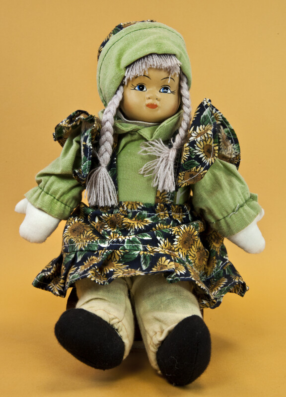 Norway Stuffed Figure of Female Doll with Braids (Full View)