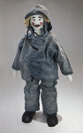 Nova Scotia Fabric Seafarer Doll Wearing Oil Cloth Clothes (Full View)