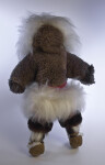 Nunavut, Canada First American Doll Wearing a Large Fur Parka and Boots with Beaded Trim (Back View)