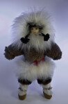 Nunavut, Canada Handcrafted Inuit Girl Made with Real Fur and Leather (Full View)