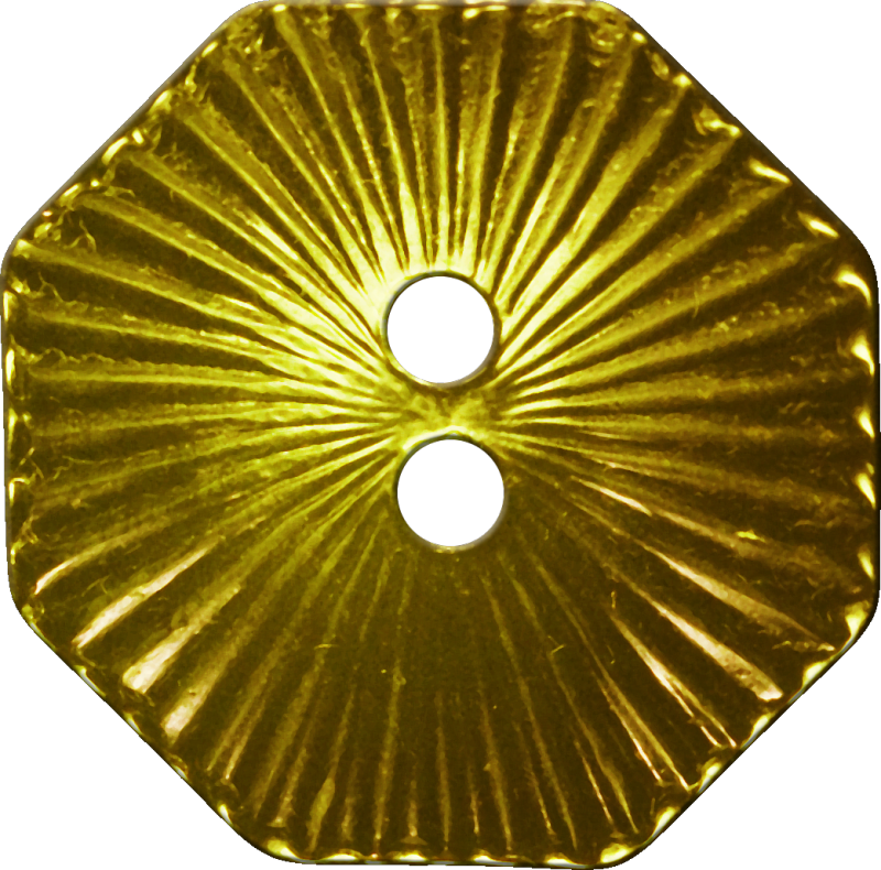 Octagonal Button with Radiating Lines, Gold