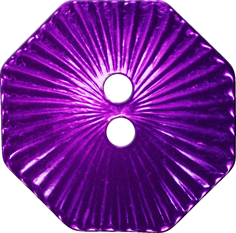 Octagonal Button with Radiating Lines, Purple