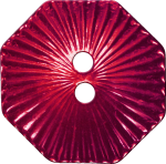 Octagonal Button with Radiating Lines, Red