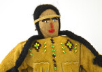 Oklahoma Handcrafted  Indian with Beaded Face and Leather Shirt (Close Up)