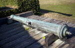 Old Cannon Mounted on a Wooden Firing Step