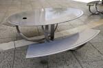 Oval Metal Table with Curved Benches