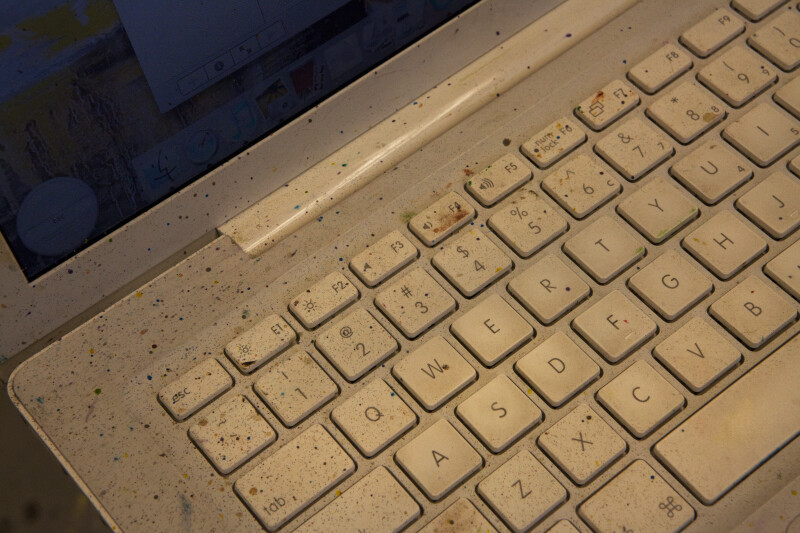 Paint Splattered on a MacBook Keyboard