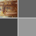Painted foliate scrolls in friezes photographs
