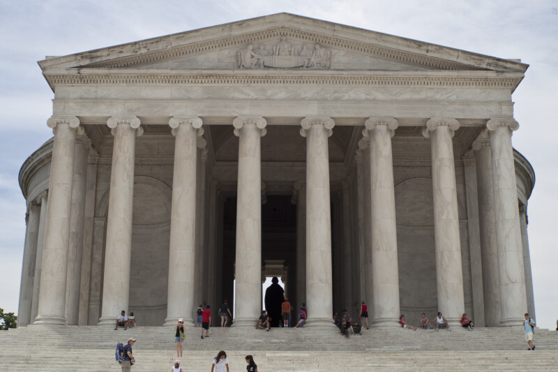 People In Front of Jefferson Memorial