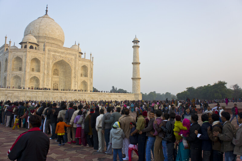 People Waiting Outsied the Taj Mahal