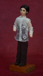 Philippines Fabric Man with Painted Face and Barong Tagalog Shirt (Three Quarter View)