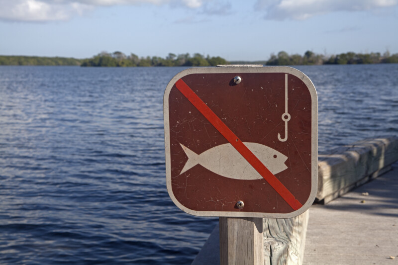 Picture Sign Indicating Not to Fish