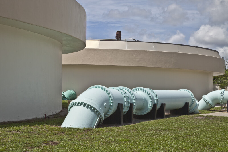 Piping and Aerators at a Wastewater Treatment Plant