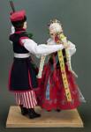 Poland Handcrafted Ethnic Folk Dancers Made with Ceramic and Fabric (Back View)