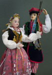 Poland Handmade Couple Dressed for Polish Festive Folk Dance (Three Quarter View)