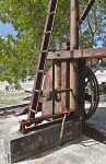 Poles and Wheel of a Rusted Machine at Windley Key Fossil Reef Geological State Park