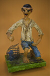 Puerto Rican Crab Fisherman Made with Paper Mache' (Full View)