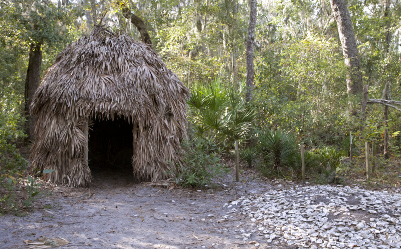 Reconstructed Timucuan Hut Along the Fort Caroline Nature Trail