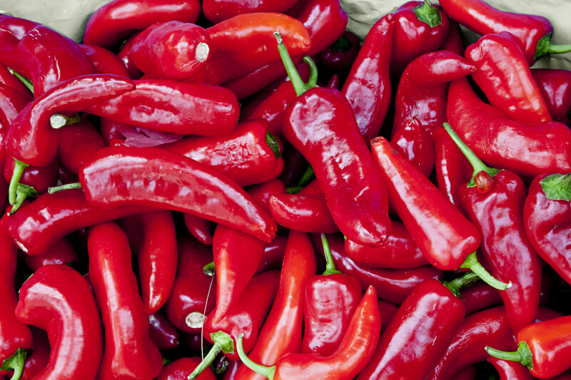 Red Chili Peppers Close-Up