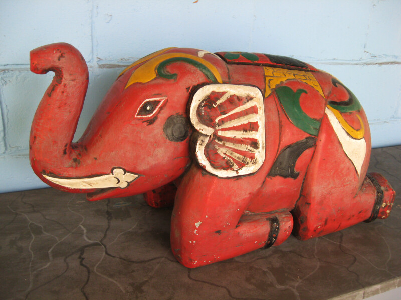 Red Elephant Statue