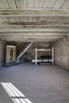 Room of the Castillo de San Marcos with a Wooden Ceiling and Stairs