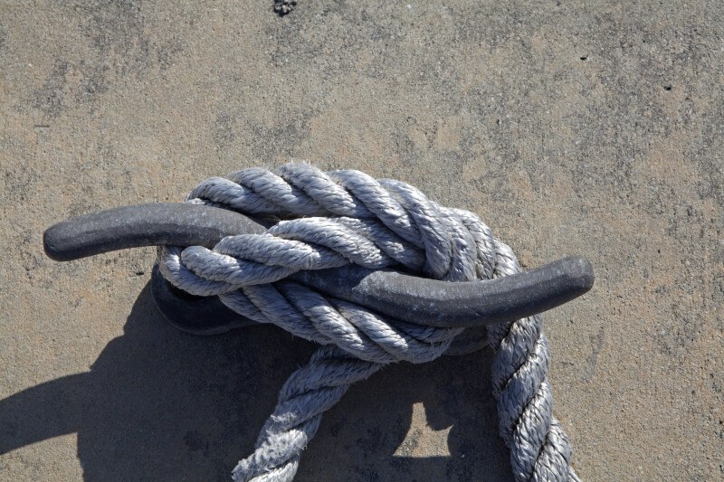 Rope Tied to a Dock Cleat