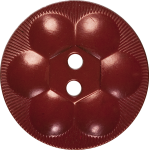 Rosette Button with Six Circles, Brick Red