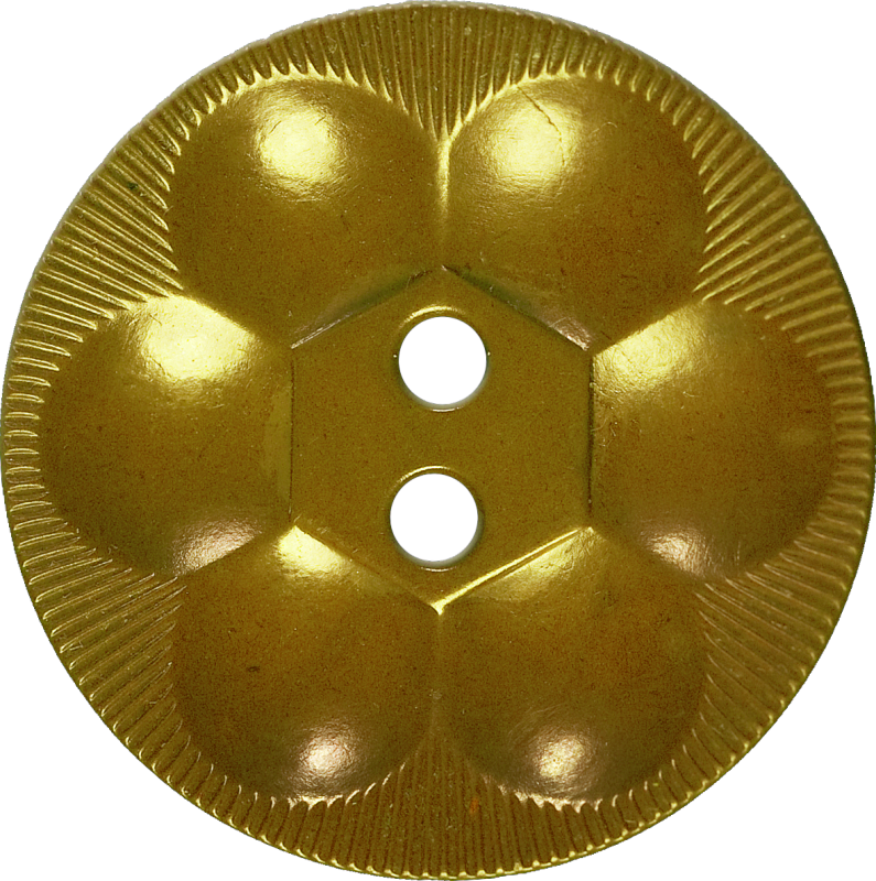 Rosette Button with Six Circles, Mustard
